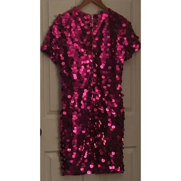 Endless Rose Circle Sequins Dress in Fuchsia Pink Size Small - Picture 12 of 14